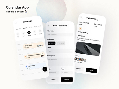 Calendar App app design ui ux