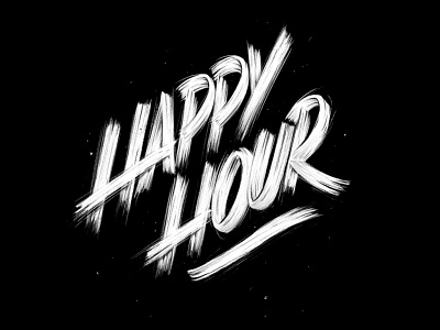 Happy Hour Series illustration lettering procreate typography