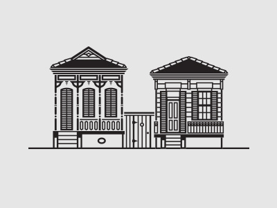 Shotgun Houses illustration vector