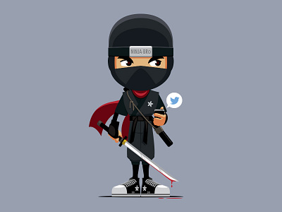 Social Media Ninja illustration vector