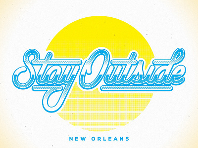 Stay Outside halftone lettering vector