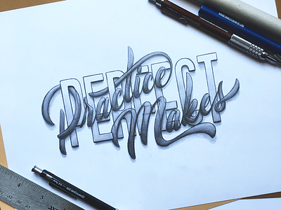 Practice Makes Perfect goodtypetuesdays handlettered handlettering handtype lettering typography