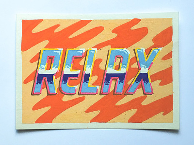 Relax illustration lettering posca typography