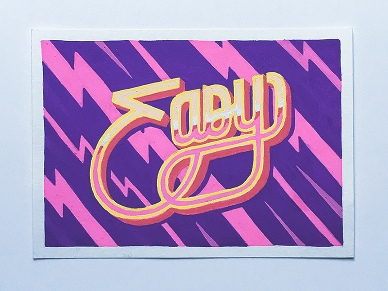 Easy posca illustration typography lettering