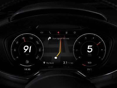 Time to improve Car-UX car gauge in car instrument cluster navigation speedometer