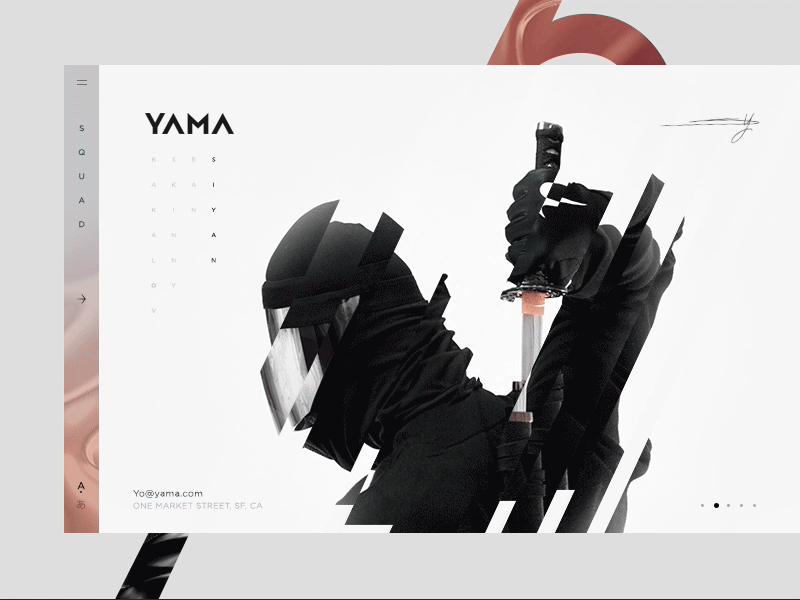 New YAMA Squad page animation gif glitch ninja swoosh web