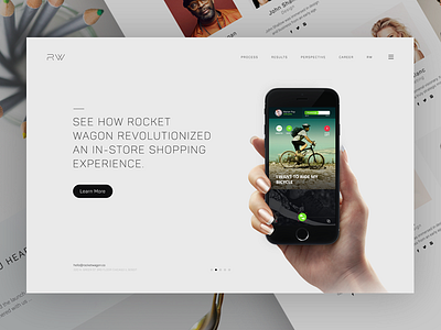 Rockwagon Homepage app branding hand layout logo ui ux web