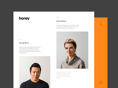 Honey Rebrand Exploration dashboard deck icon photography ppl ui web
