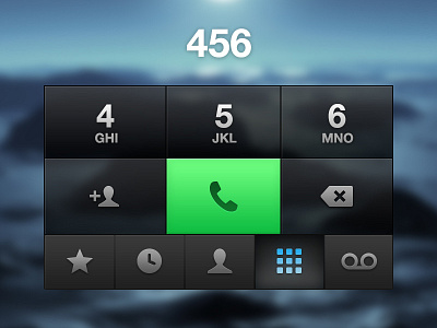 detailed elements of the redesign app ios iphone keypad