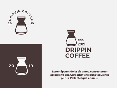 minimalist drippin coffee machine logo concept - rejected