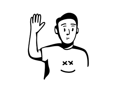 Pointing hand potrait minimal illustrations black and white graphic icon illustrations person potrait vector