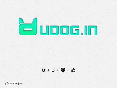 UDOG.IN branding commissioned design dog gaming logo metalic minimal mockup udog vector