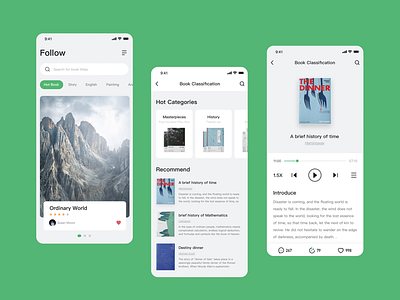 Green simple reading app app