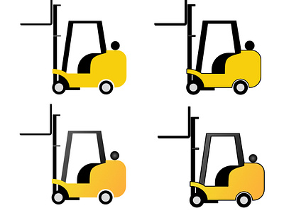 Forklift truck in 4 different styles adobe illustrator affinity designer illustration vector illustration