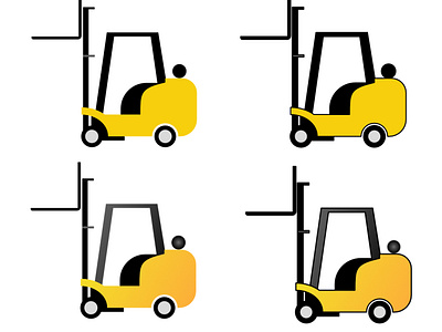 Forklift truck in 4 different styles