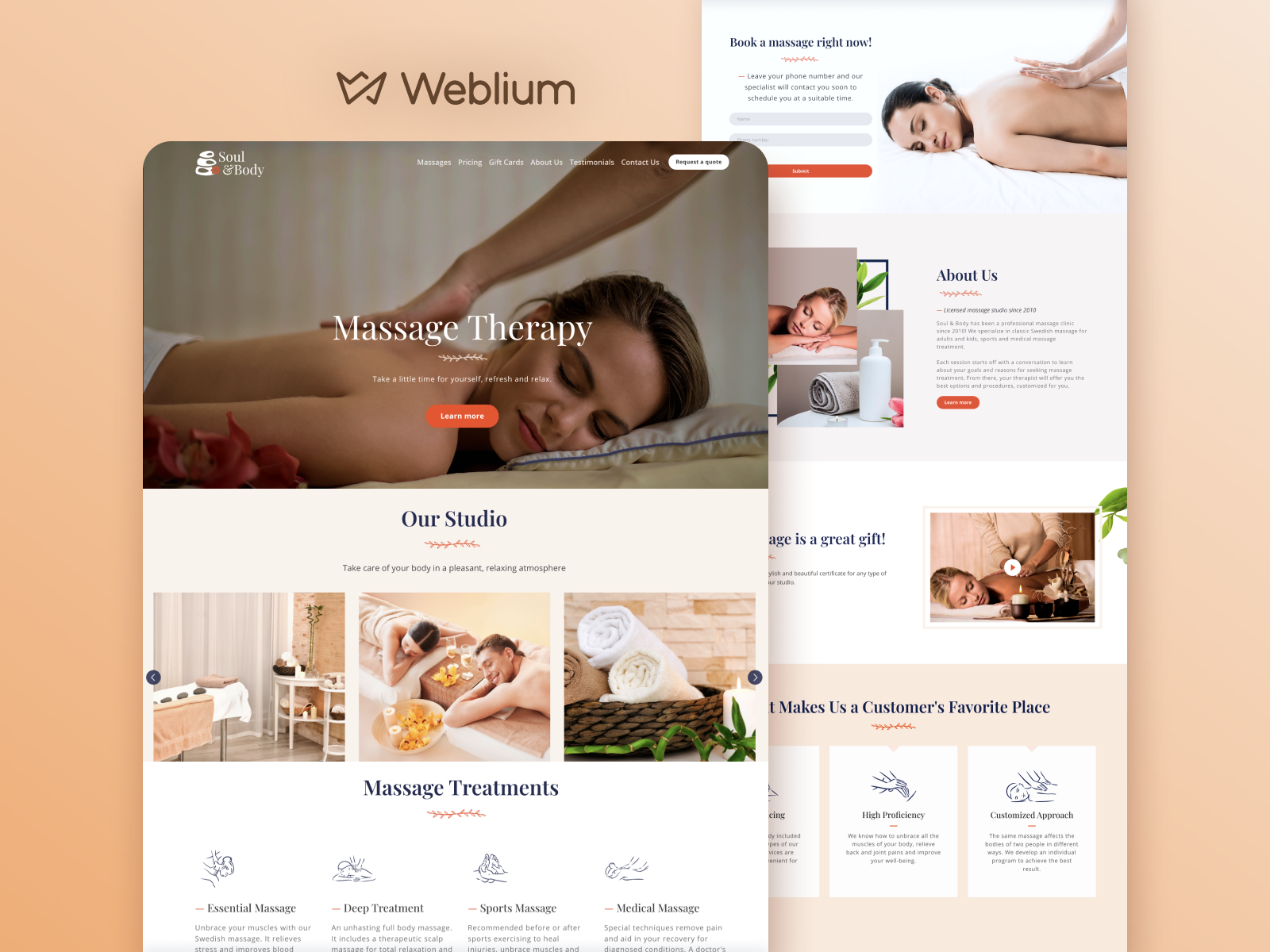 Massage Salon Template By Weblium On Dribbble