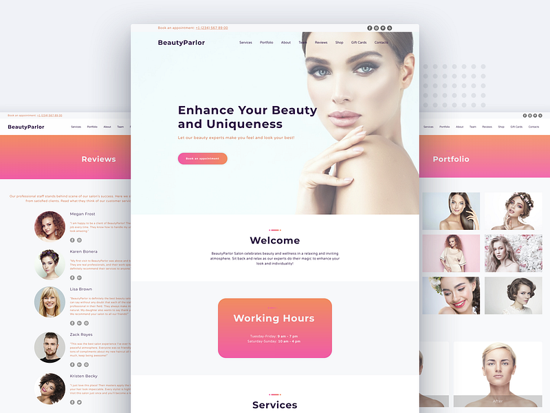 Beauty Salon Website Templates by Weblium on Dribbble