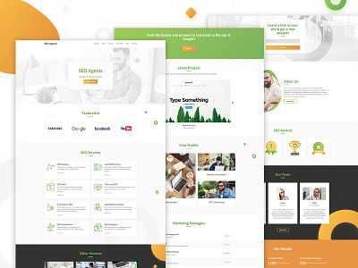 SEO Agency Website Template do it yourself green logo seo agency template design templates webdesign weblium website builder website concept websitedesign