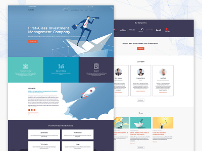 Investment Agency Template agency landing page agency website ai blue create startup website services design interface investment successful template design templates uidesign web design webdesigner weblium website builder