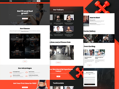 Fitness Center Template agency website app design dark fitness fitness center orange sports template template design templates uidesign web design webdesign weblium website website builder website concept website design