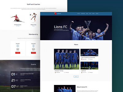 Football Club Website Template business templates foot football football club home page landing page design responsive website responsive website design sports sports design template design templates weblium website builder website concept