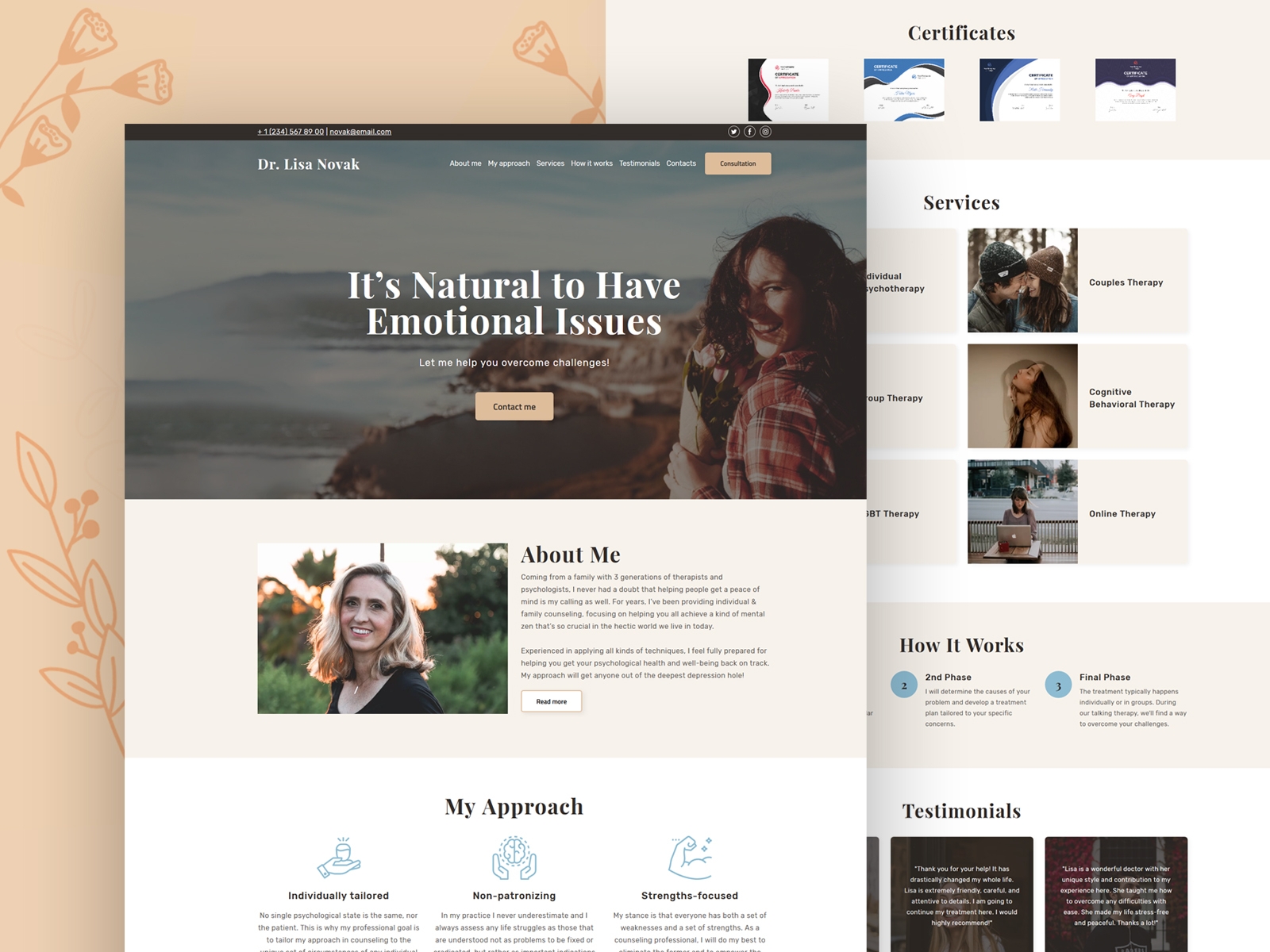 Online Therapy (Counseling) Website Template by Weblium on Dribbble