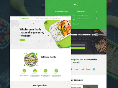 Lunch Delivery Website Template green lunch lunch delivery lunchbox template design templates uidesign webdesign weblium website builder website for llunch website template white