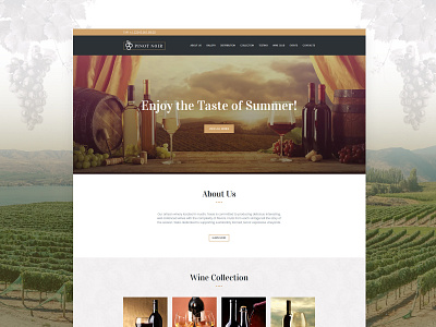 Winery Website Template | Weblium agency website design red responsive template design templates web design webdesign weblium website builder website concept website template website templates wine wine bottle wine branding wine website winery