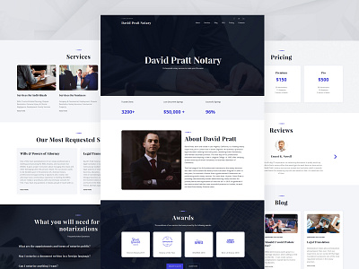 Notary Service Website Template black idea illustration landing notary template template design web web design webdesign website concept website design website templates