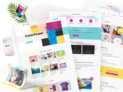 Printing Service Website Template 🖨️ ai cheers colourful colours cool design printing programming template template design top web web design webdesign weblium website website builder website design website template website templates