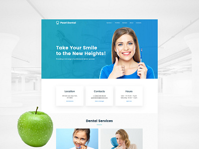 Dentist Website Template apple beauty blue blue and white business contacts dentist idea layout medical teeth template usa user ux design web website website builder website template