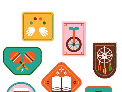 Multidisciplinary patches art badge design circus design festival flat flat illustration illustration music retro vector