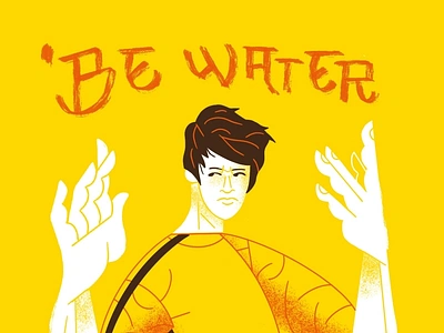 "BE WATER, MY FRIEND" art bruce lee character design design design studio flat flat illustration graphic design illustration martial arts retro texture