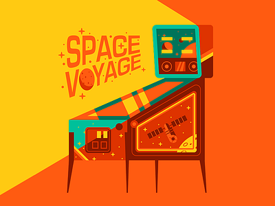 SPACE VOYAGE art design flat flat illustration illustration pinball retro space toys vector vector illustration