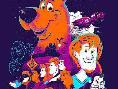 SCOOB! Movie Poster alternative movie poster art dccomics design digital art graphic design hanna barbera illustration movie poster retro scooby doo texture vector