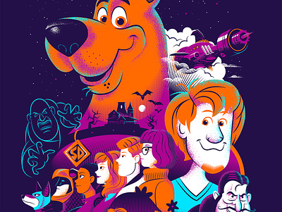 SCOOB! Movie Poster alternative movie poster art dccomics design digital art graphic design hanna barbera illustration movie poster retro scooby doo texture vector