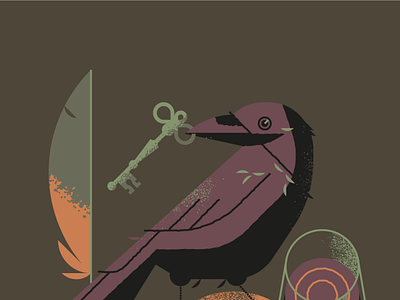 The Raven art book cover crow design edgar allan poe editorial illustration flat flat illustration illustration raven retro texture vector