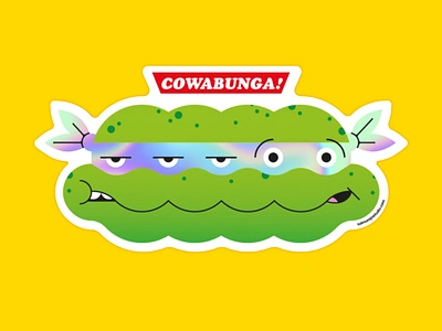 Cowabunga! sticker geek art nostalgia popart retro shop sticker teenage mutant ninja turtles tmnt vector vector illustration vectorart