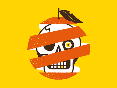 Hard to peel creepy food halloween icon illustration illustracion skull spot illustration sticker vector