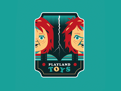 Playland Toys 80s art badge badge design child´s play chucky design flat good guys halloween horror movies illustration patch sticker toys vector