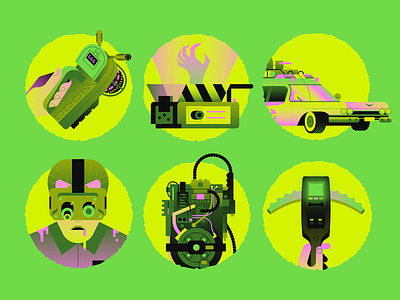 Ghostbusters tools spot illustrations