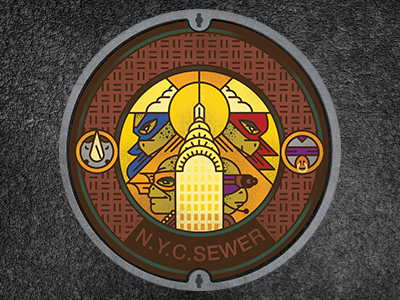 Sewer cover art for TMNT 2