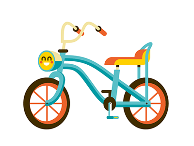 Happy Bike bike illustration kids design