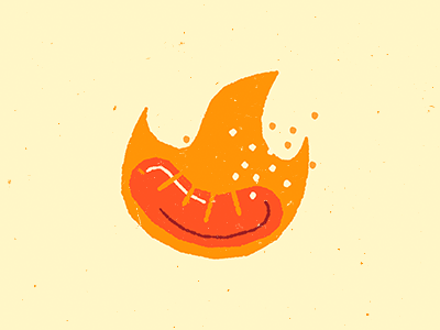 Onfire design fire flat food illustration retro sausage