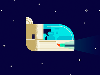 Spacecar car design flat futuristic illustration retro space vector