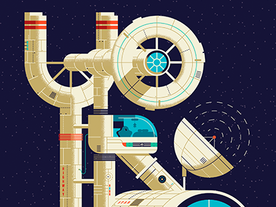 Yorokobu Cover design editorial futurist illustration space spaceship vector