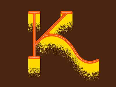 K for 36days of type design illustration letter lettering retro texture type vector