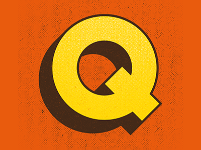 Q for 36days of type design illustration letter lettering retro texture type vector