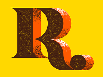 R for 36days of type design illustration letter lettering retro texture type vector