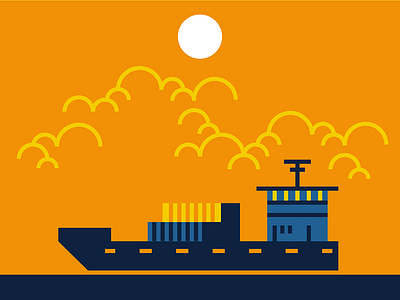 Cargo Ship border cargo decorative illustration logo sea ship trip